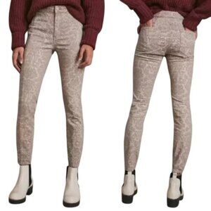 Anthropologie Pilcro High Rise Denim Skinny Jeans Sz 27 Flocked Tapestry Floral